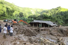 Landslides in Hang Xu Pi village, Xa Dung commune, Dien Bien province. (Photo: VNA)
