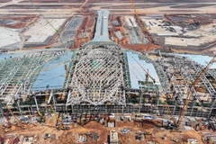 Long Thanh Airport in Dong Nai province is taking shape. (Photo: VNA)