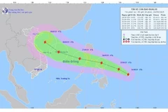 Trajectory of storm No. 10 (Source: National Center for Hydrometeorological Forecasting)