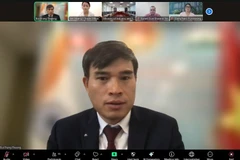 Bui Trung Thuong, Trade Counsellor at the Vietnamese Embassy in India, at the online seminar on June 25. (Photo: VNA)