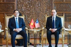 PM Pham Minh Chinh (L) and his Malaysian counterpart Anwar Ibrahim. (Photo: VNA