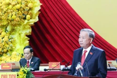 Party General Secretary To Lam speaks at the first congress of the municipal Party Organisation on October 14 morning. (Photo: VNA)