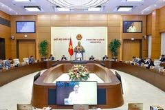 NA Chairman Tran Thanh Man speaks at the 43rd session of the NA Standing Committee on March 10. (Photo: VNA)