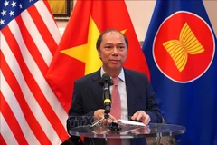 Vietnamese Ambassador to the US Nguyen Quoc Dung delivers remarks at the National Day celebration. (Photo: VNA)