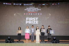Four first prize winners were announced during the closing ceremony of the International Student Media Art Festival (ISMA 2025) held on July 29 at Van Lang University in HCM City. (Photo Courtesy of VLU)