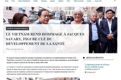 The article on La Tribune des Nations highlights the meeting in Vevey between Tran Thanh Man and his spouse and the Savary couple. (Photo: VNA)