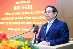 PM Pham Minh Chinh speaks at the 80th national public security conference. (Photo: VNA)