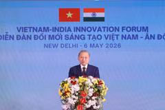 General Secretary of the Communist Party of Vietnam Central Committee and State President To Lam delivers a keynote address at the Vietnam–India Innovation Forum. (Photo: VNA)