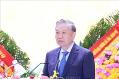 Party General Secretary To Lam speaks at the ceremony marking the 80th traditional day of Military Region 4’s armed forces in Nghe An province on October 12. (Photo: VNA) 
