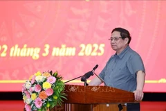 Prime Minister Pham Minh Chinh speaks at the working session with the Standing Board of the Binh Dinh provincial Party Committee on March 22. (Photo: VNA)