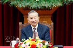 Party General Secretary To Lam speaks at the meeting with representatives of more than 40 international corporations from the Asia Business Council in Hanoi on March 26 (Photo: VNA)