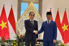 Vietnamese Minister of Foreign Affairs Le Hoai Trung (left) and his Indonesian counterpart Sugiono (Photo: VNA)