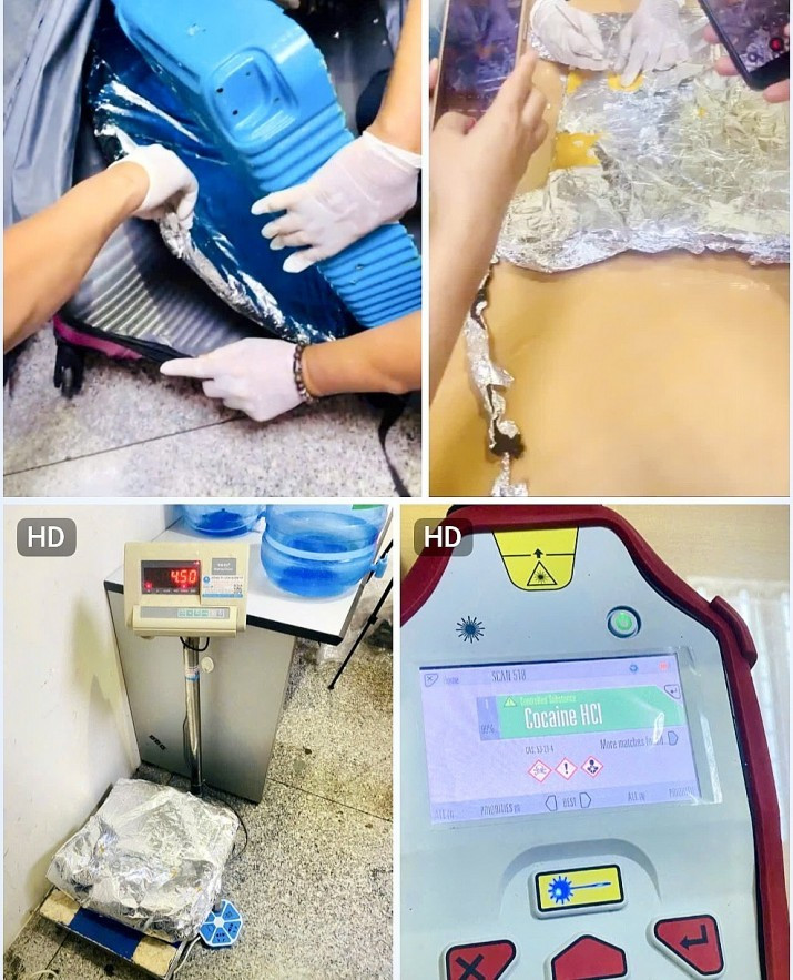 4.5kg cocaine seized by customs at Tan Son Nhat airport (Photo courtesy of Department of Customs)