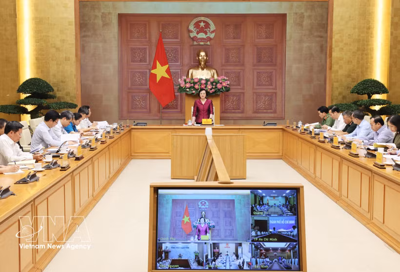 Deputy Prime Minister Pham Thi Thanh Tra chairs a meeting of the Steering Committee for the War Invalids and Martyrs Day celebrations (July 27, 1947–2027) (Photo: VNA) 