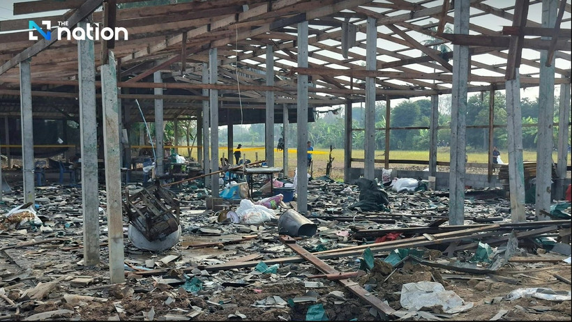 Explosion at fireworks factory in Suphan Buri, casualties reported (Photo: nationthailand.com)