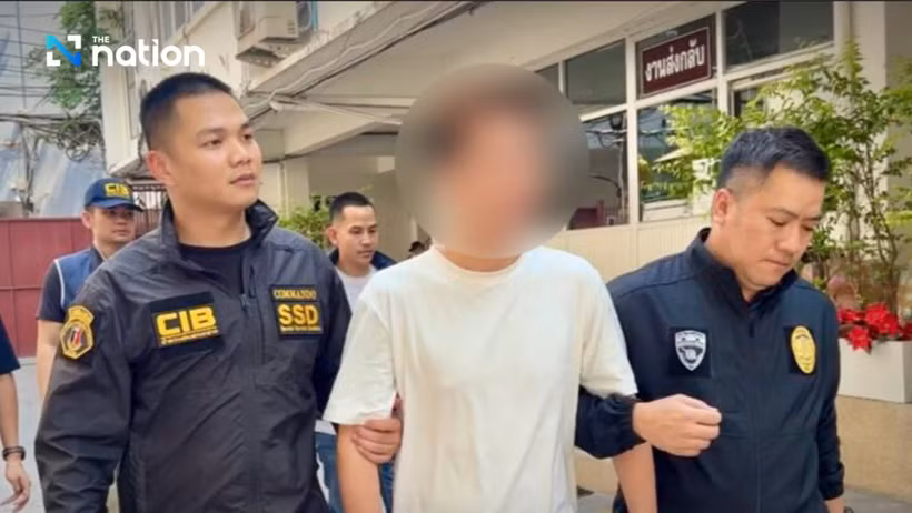 The suspect arrested in the crackdown. (Photo:nationthailand.com)