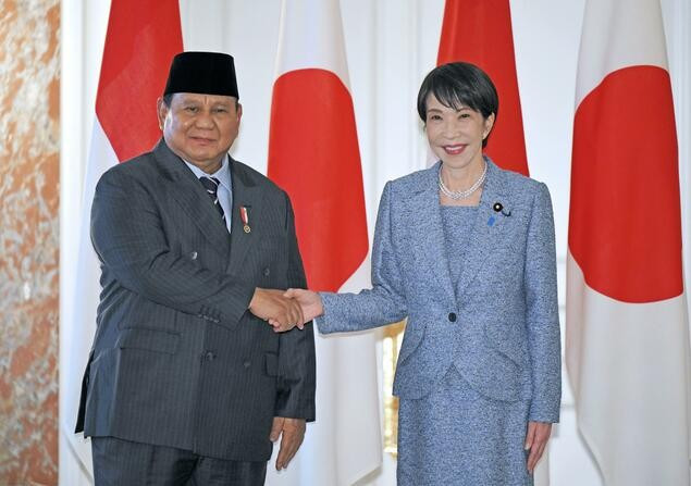 Indonesian President Prabowo Subianto (left) and Japanese Prime Minister Sanae Takaichi at their meeting in Tokyo on March 31, 2026 (Photo: Kyodo/VNA)