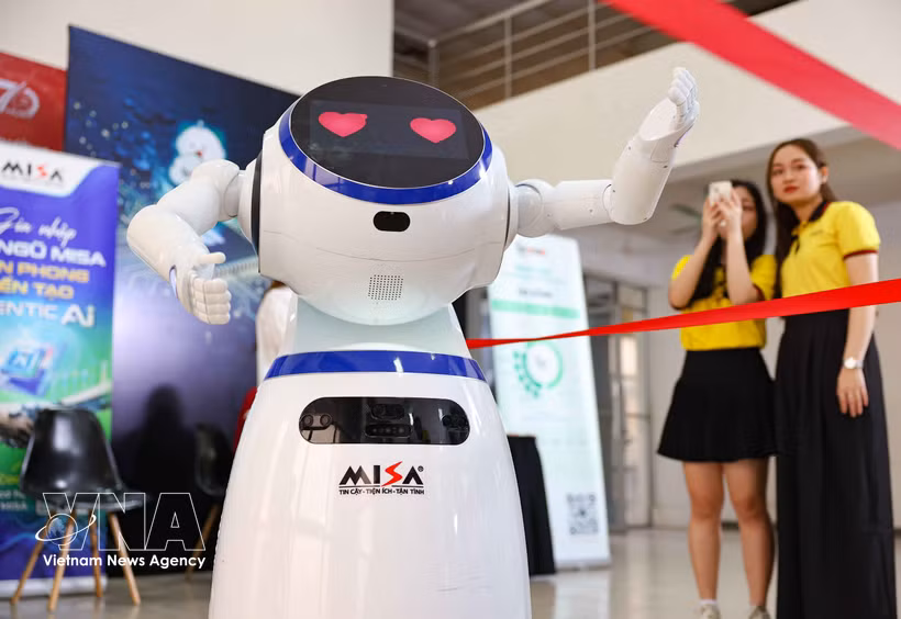 Product showcase area at AI Day 2026. (Photo: VNA)