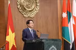 State President Luong Cuong delivers a policy address at the League of Arab States’ headquarters in Cairo on August 4. (Photo: VNA)