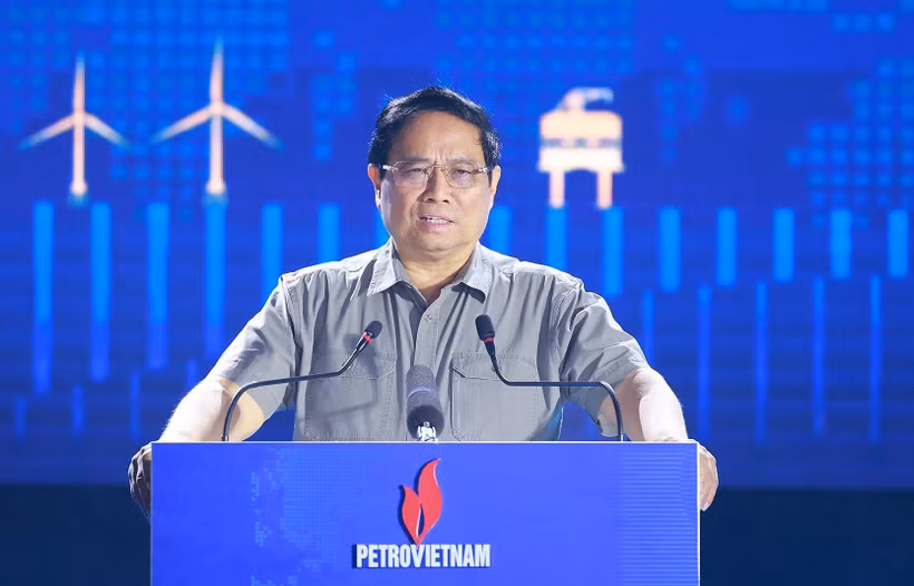 Prime Minister Pham Minh Chinh speaks at a series of events hosted by Petrovietnam and Petrovietnam Technical Services Corporation (PTSC) on December 1. (Photo: VNA)