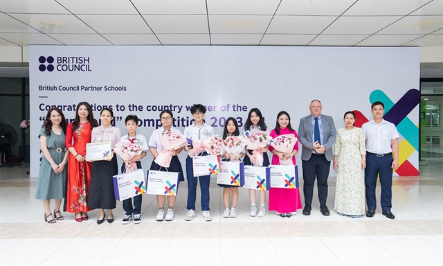 Students from Thanh Xuan Secondary School in Hanoi were the East Asia region's second place winners in a global British Council Partner School competition. (Photo coutersy of British Council) 