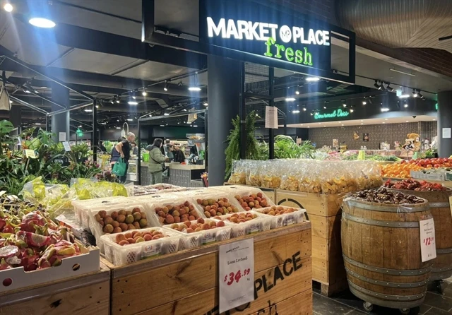 Thanh Hà lychees sold at the Australian Market Place supermarket. (Photo: vietnamnet.vn)