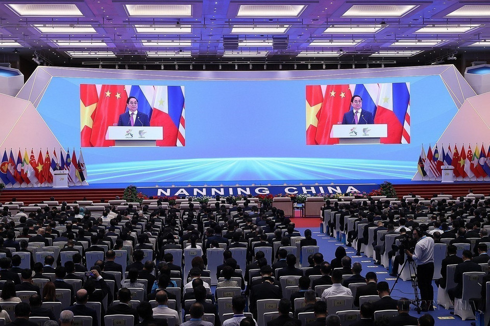 Prime Minister Pham Minh Chinh speaks at the opening ceremony of the 20th China-ASEAN Expo (CAEXPO) and the 20th China-ASEAN Business and Investment Summit (CABIS) in Nanning on September 17, 2023. (Photo: VNA)
