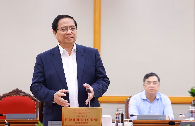 PM Pham Minh Chinh at the working session between the Politburo and the standing boards of the Party Committees of An Giang and Lam Dong provinces on September 3 (Photo: VNA)