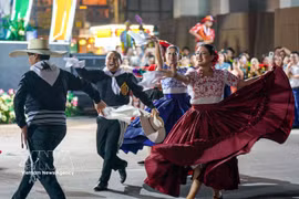 Traditional costumes from around the world come together, creating a vibrant multicultural space in the heart of Hanoi. (Photo: VNA)