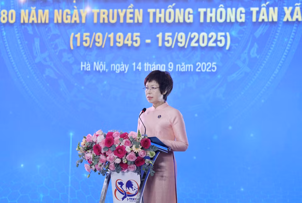 VNA General Director Vu Viet Trang speaks at the event (Photo: VNA)