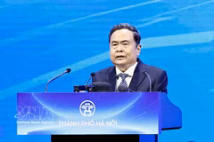 National Assembly Chairman Tran Thanh Man speaks at the conference to announce the Capital Master Plan with a 100-year vision and promote investment opportunities for 2026 in the capital city. (Photo: VNA)