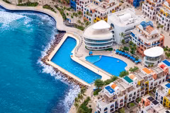 Santo Beach Club boasts a spectacular sea view and two infinity pools for guests. (Photo: Sun Group)