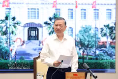 General Secretary of the Communist Party of Vietnam (CPV) Central Committee and President To Lam speaks at the working session with the Government’s Party Committee and relevant agencies on the national strategy for attracting, utilising and developing talents. (Photo: VNA)