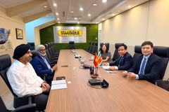 Vietnamese Ambassador to Brazil and Suriname Bui Van Nghi (second from right) meets with representatives of Suriname’s national oil company Staatsolie. (Photo: Embassy of Vietnam in Brazil)