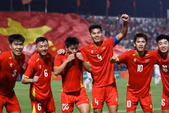 The Vietnamese U22 team's players (Photo: VFF)
