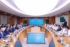 A view of the working session between Cambodian Minister of Inspection Sok Soken and the Bank for Investment and Development of Vietnam (BIDV). (Photo: VNA) 