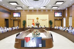 NA Vice President Nguyen Hong Dien speaks at the sixth session of the NA Standing Committee. (Photo: VNA)
