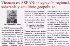The article on Vietnam's role in ASEAN on Chilean newspaper SurAndino. (Screenshot: VNA)