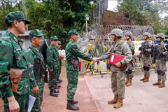 Border Guard Command of Dien Bien, and Mengzi Border Guard Region conduct joint patrol (Photo: VNA)
