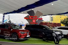 VinFast vehicles on display at the exhibition of national achievements celebrating the 80th anniversary of the National Day (September 2, 1945–2025). (Photo: VNA) 