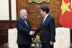 State President Luong Cuong (R) meets with Czech Ambassador to Vietnam Hynek Kmonicek on February 3. (Photo: VNA)