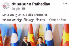 A post that focuses on Vietnam-Laos relations on the official Facebook page of the Lao national news agency KPL (Photo published by VNA)