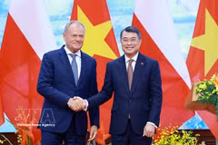 Vietnamese Prime Minister Le Minh Hung (R) and Polish Prime Minister Donald Tusk meet in Hanoi on October 26, 2026. (Photo: VNA)
