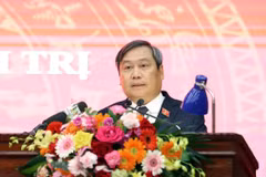 Deputy Secretary of the Hanoi Party Committee for the 2025–2030 term Vu Dai Thang delivers his inaugural remarks (Photo: VNA)