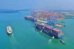 A view of the deep-water port Gemalink. (Photo: gemadept.com.vn)