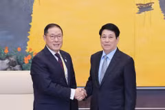 State President Luong Cuong (right) receives Cho Hyun-sang, Chair of the APEC Business Advisory Council (ABAC) 2025, on July 15 (Photo: VNA)