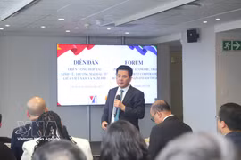 National Assembly Vice President Nguyen Hong Dien directly answers questions from South African businesses on administrative reform and Vietnam’s investment environment. (Photo: VNA)