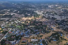 A flooded area in Tan Thinh ward, Thai Nguyen province.( Photo:VNA)