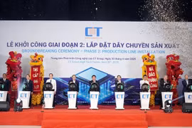 The groundbreaking ceremony for the second phase of construction on Vietnam’s first locally owned semiconductor chip factory. Photo courtesy of CT Semiconductor (Photo: VNA) 