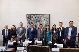 Vietnamese Ambassador to Brazil Bui Van Nghi meets with Samo Tosatti, Director of International Relations of São Paulo State. (Photo: VNA)